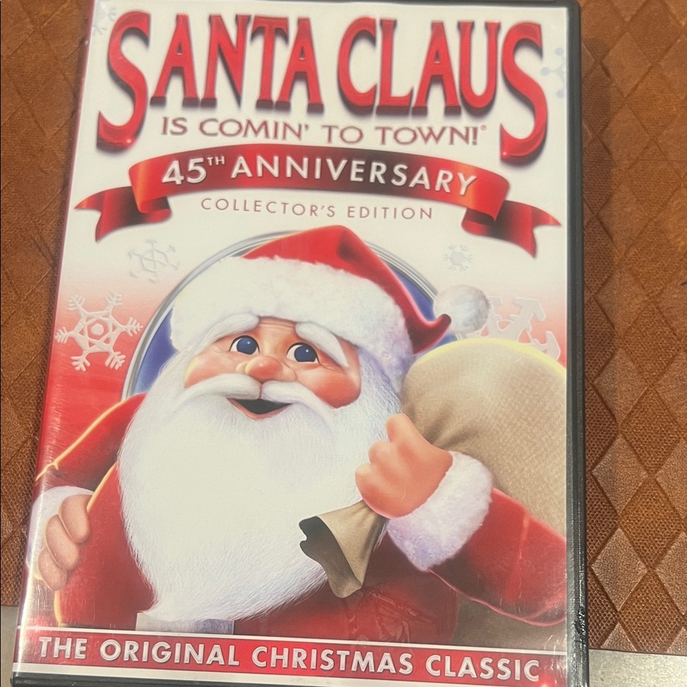 Classic Santa Claus Holiday DVD Case in Red, Cream and White